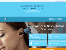 Tablet Screenshot of lafayetteentspecialists.com